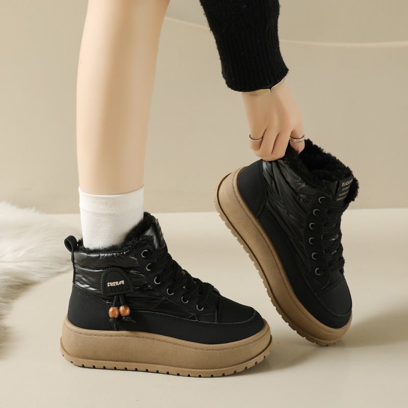 Fleece - Lined High - Top Snow Boots for Women, Fashionable Insulated Casual Winter Shoes Student - Friendly Design - 𝐝𝐮𝐯𝐥𝐚𝐬𝐡𝐨𝐩.𝐜𝐨𝐦