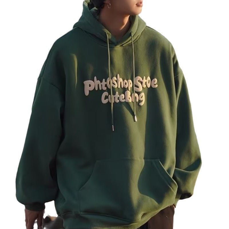 Fleece - lined Hooded Sweatshirt Men's Loose Top Couple Jacket Unisex Fashion - 𝐝𝐮𝐯𝐥𝐚𝐬𝐡𝐨𝐩.𝐜𝐨𝐦