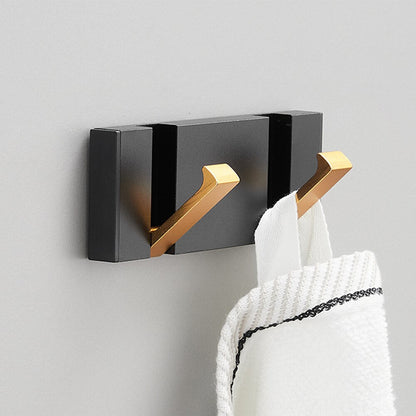 Folding Towel Hanger 2ways Installation Wall Hooks Coat Clothes Holder for Bathroom Kitchen Bedroom Hallway, Black Gold - 𝐝𝐮𝐯𝐥𝐚𝐬𝐡𝐨𝐩.𝐜𝐨𝐦
