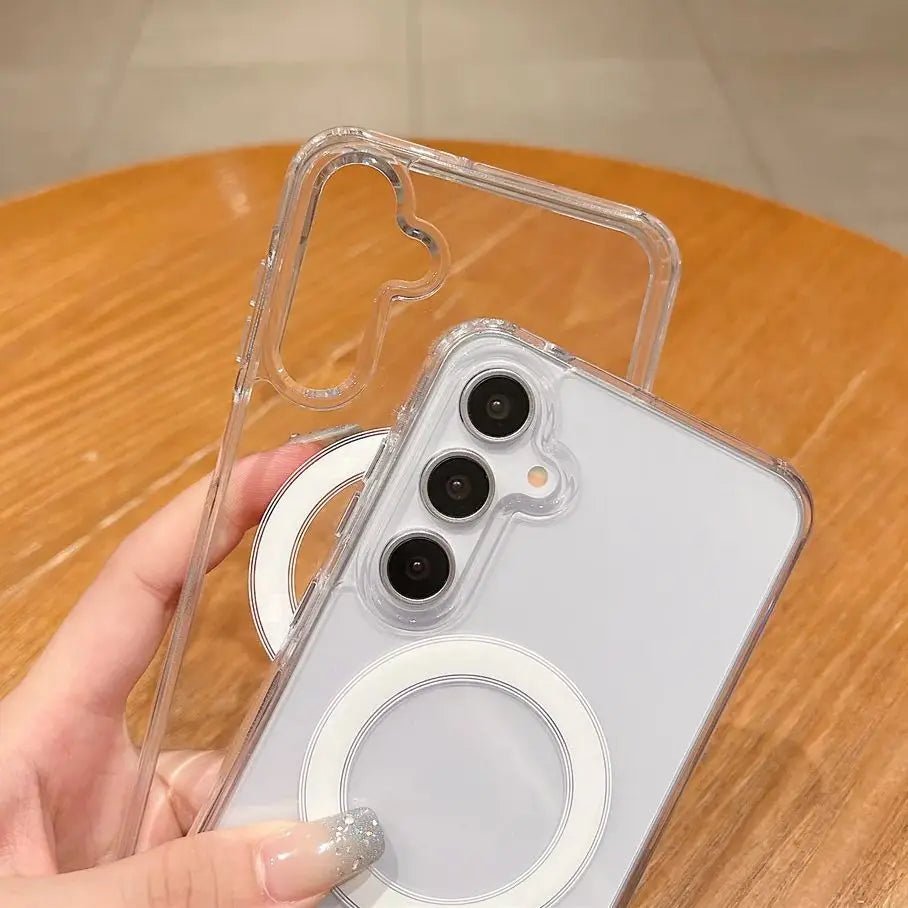 For Magsafe Transparent Magnetic Phone Case For Sumsung S25 S24 S23 S22 S21 FE S20 Ultra Plus A56 A36 A26 A06 Shockproof Cover - 𝐃𝐔𝐕𝐋𝐀𝐒𝐇𝐎𝐏