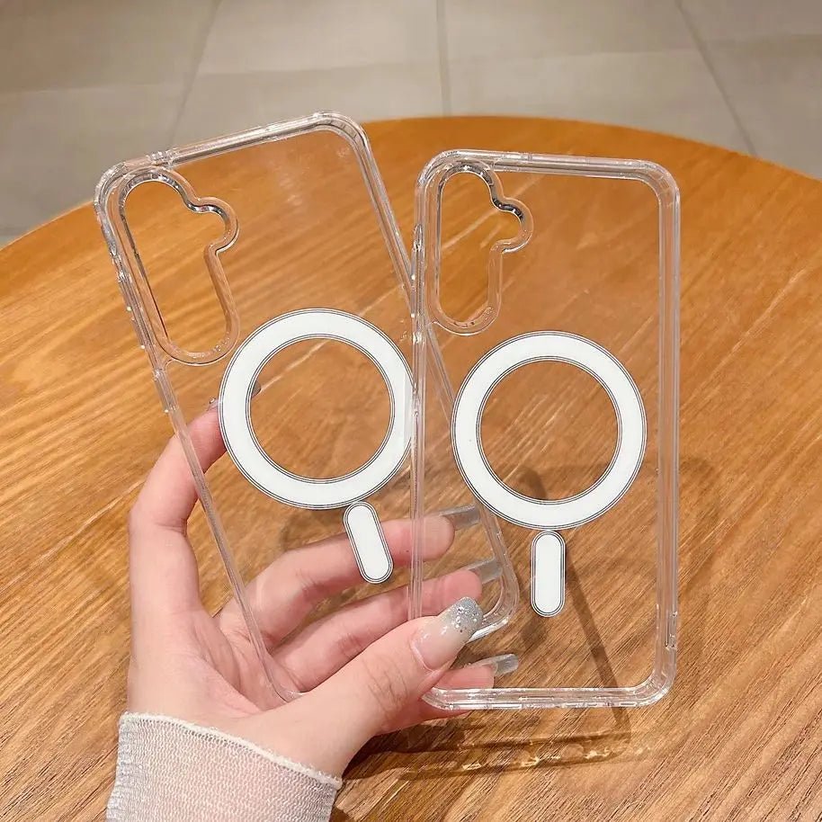 For Magsafe Transparent Magnetic Phone Case For Sumsung S25 S24 S23 S22 S21 FE S20 Ultra Plus A56 A36 A26 A06 Shockproof Cover - 𝐃𝐔𝐕𝐋𝐀𝐒𝐇𝐎𝐏