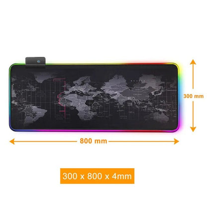 Gaming Mouse Pad Computer Mousepad Large Mouse Pad Gamer RGB World Map Big Mouse Carpet PC Desk RGB Mat - 𝐃𝐔𝐕𝐋𝐀𝐒𝐇𝐎𝐏