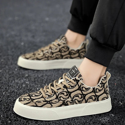 Graffiti prints black canvas sneakers mens vulcanized shoes man low top sneaker lace up trainer skateboard shoes men's plimsolls - 𝐝𝐮𝐯𝐥𝐚𝐬𝐡𝐨𝐩.𝐜𝐨𝐦