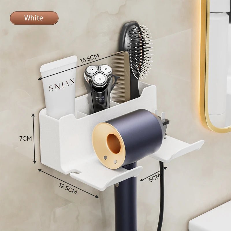 Hair Dryer Holder Wall Mounted Wall Dryer Cradle white black greyHairdryer Blow Dryer Organizer for Bathroom Bathroom Shelves - 𝐃𝐔𝐕𝐋𝐀𝐒𝐇𝐎𝐏