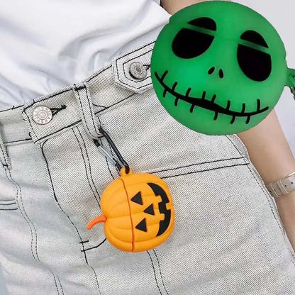 Halloween Cartoon Case For airpods 1 2 Cover Wireless Bluetooh ear phone airpod Case Carabiner Soft Silicone earphone Cover - 𝐃𝐔𝐕𝐋𝐀𝐒𝐇𝐎𝐏