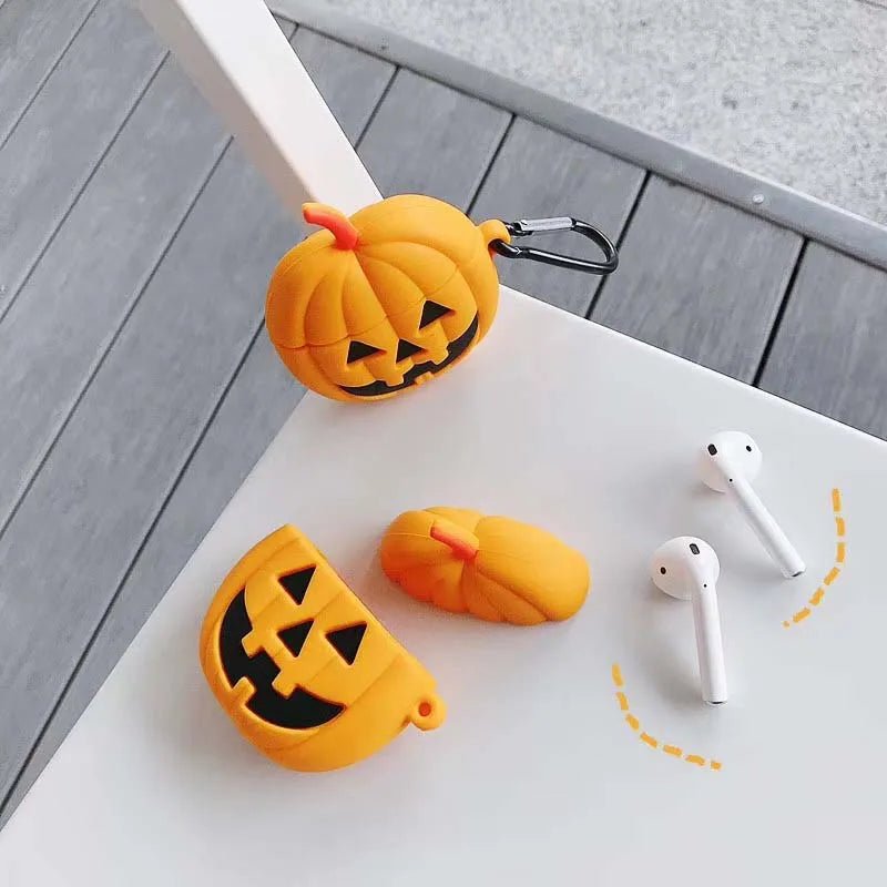 Halloween Cartoon Case For airpods 1 2 Cover Wireless Bluetooh ear phone airpod Case Carabiner Soft Silicone earphone Cover - 𝐃𝐔𝐕𝐋𝐀𝐒𝐇𝐎𝐏