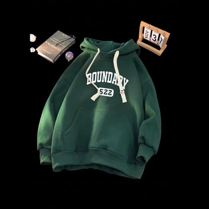 Heavyweight Hooded Fleece Sweatshirt Men American Style Outerwear INS Style Loose Trendy Brand Plus Size Top Clothing - 𝐝𝐮𝐯𝐥𝐚𝐬𝐡𝐨𝐩.𝐜𝐨𝐦