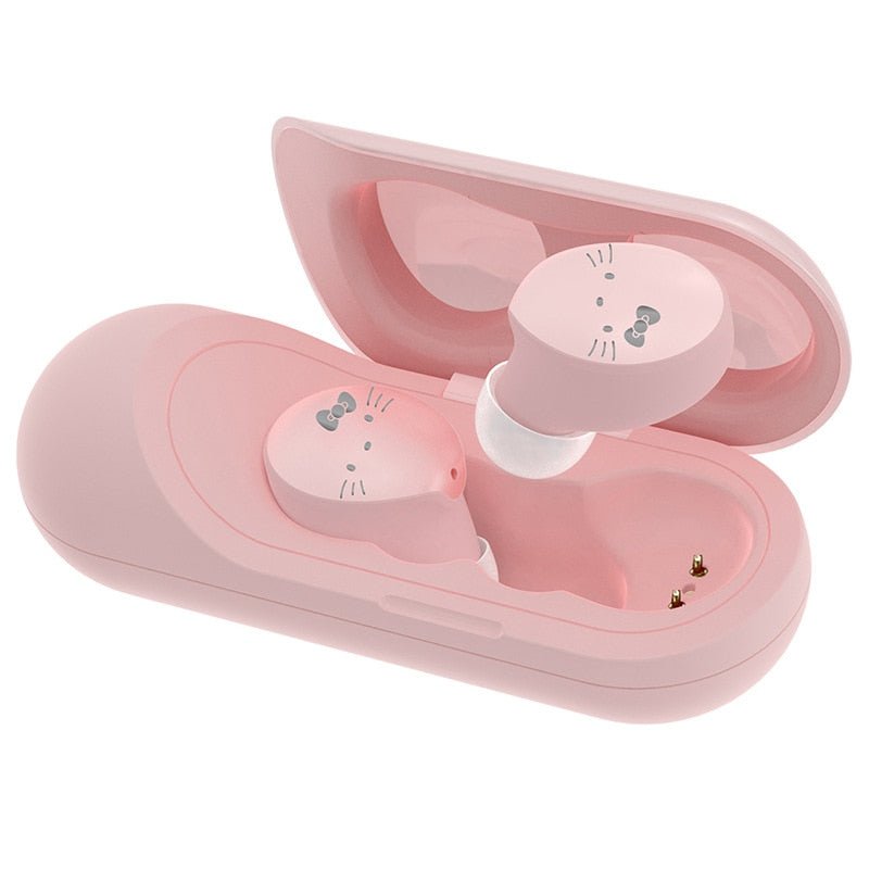 Hello Kitty WIreless Bluetooth Earphone With Charging Case Smart Touch HiFi Earphone Mini Headset Noise Reduction Earphones - 𝐃𝐔𝐕𝐋𝐀𝐒𝐇𝐎𝐏