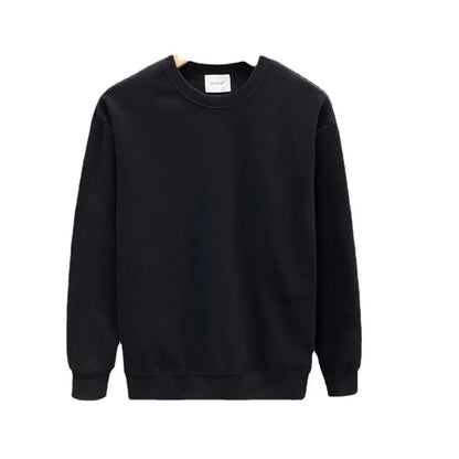 High - End Korean Style Fashionable All - Match Fleece - Lined Thickened Men's Sweatshirt Loose Fashionable Trendy Base Shirt - 𝐃𝐔𝐕𝐋𝐀𝐒𝐇𝐎𝐏