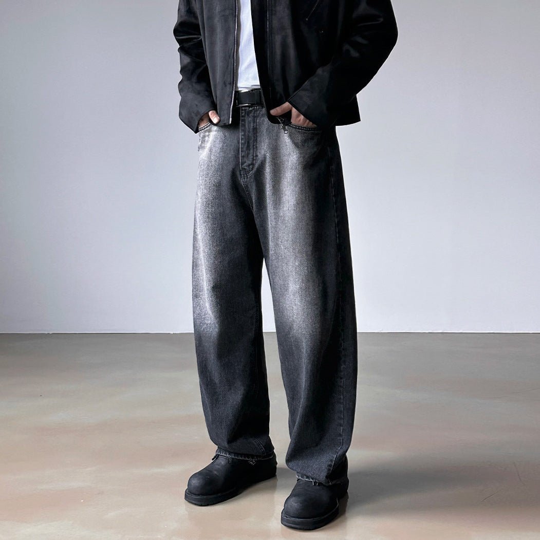 High - end Washed Denim Pants Men Autumn Loose Casual Straight Leg Pants Vintage Wide Leg Pants - 𝐝𝐮𝐯𝐥𝐚𝐬𝐡𝐨𝐩.𝐜𝐨𝐦