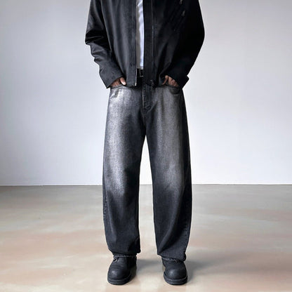 High - end Washed Denim Pants Men Autumn Loose Casual Straight Leg Pants Vintage Wide Leg Pants - 𝐝𝐮𝐯𝐥𝐚𝐬𝐡𝐨𝐩.𝐜𝐨𝐦