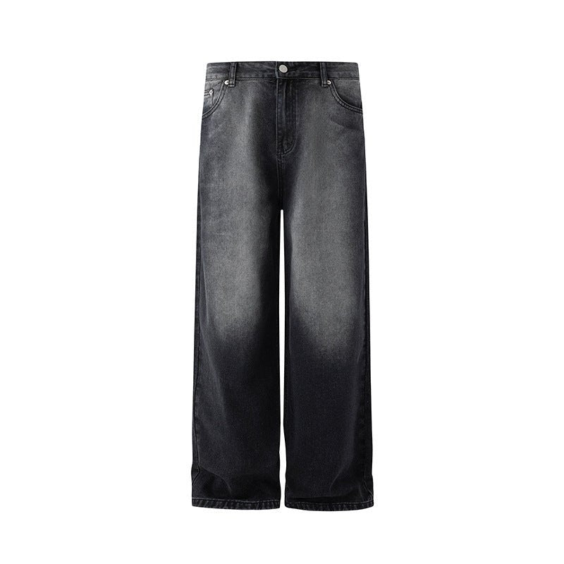 High - end Washed Denim Pants Men Autumn Loose Casual Straight Leg Pants Vintage Wide Leg Pants - 𝐝𝐮𝐯𝐥𝐚𝐬𝐡𝐨𝐩.𝐜𝐨𝐦