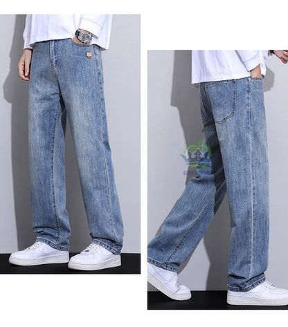 High Quality New Classic Retro Men's Jeans Cotton Casual Straight Fit Stretch Fashion Work Denim Trousers Male Autumn Winter - 𝐃𝐔𝐕𝐋𝐀𝐒𝐇𝐎𝐏