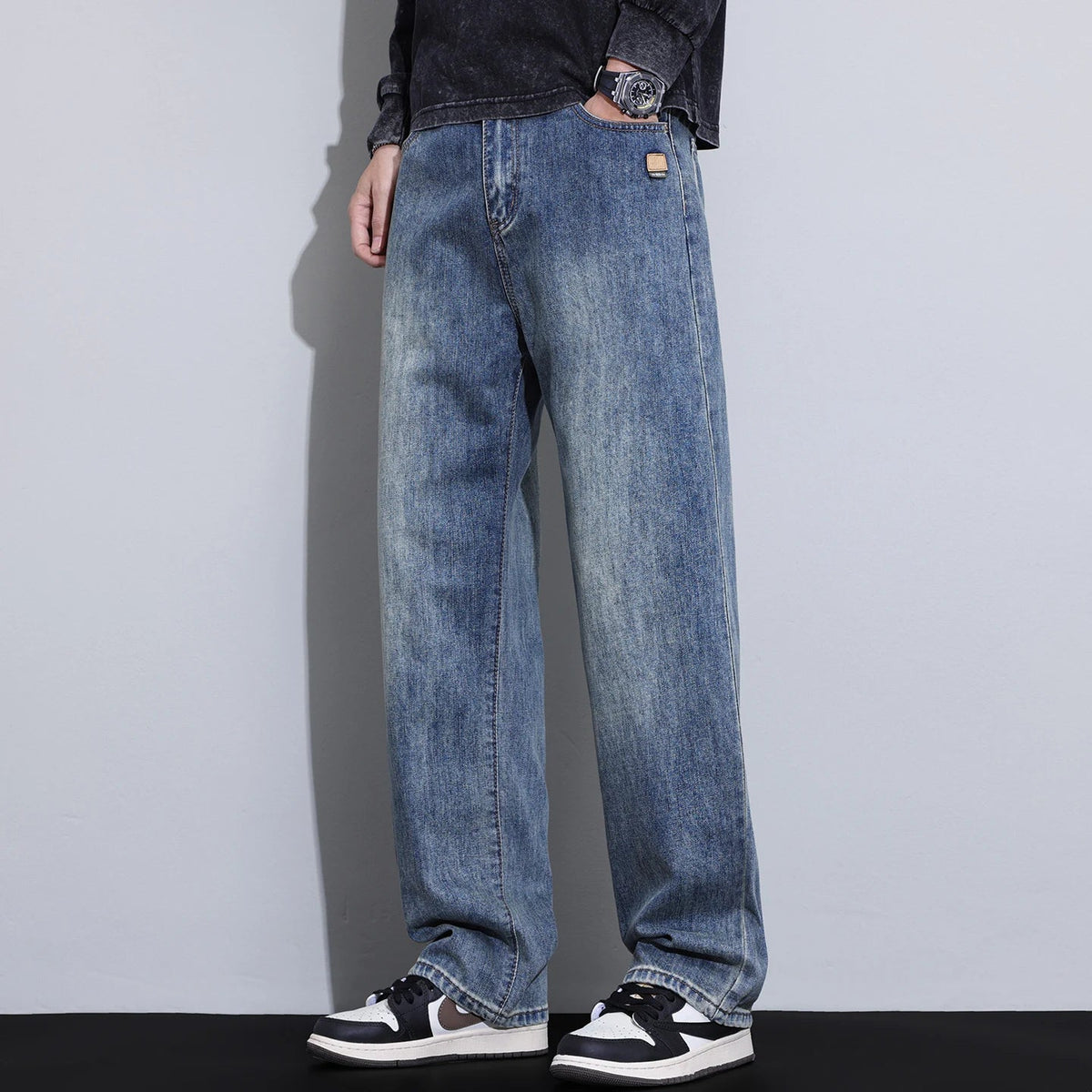 High Quality New Classic Retro Men's Jeans Cotton Casual Straight Fit Stretch Fashion Work Denim Trousers Male Autumn Winter - 𝐃𝐔𝐕𝐋𝐀𝐒𝐇𝐎𝐏