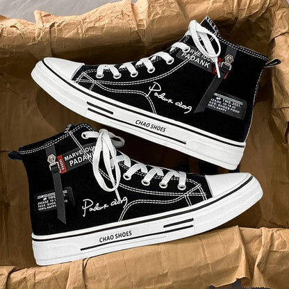 High top board shoes canvas shoes casual shoes Korean version student shoes men's shoes trendy shoes - 𝐃𝐔𝐕𝐋𝐀𝐒𝐇𝐎𝐏