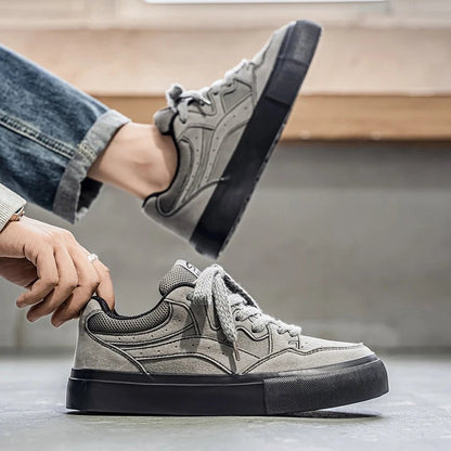 Hot Classic Black Men Canvas Shoes Fashion Lace - up Men's Vulcanized Shoes Breathable Skateboard Canvas Sneakers Man Espadrille - 𝐝𝐮𝐯𝐥𝐚𝐬𝐡𝐨𝐩.𝐜𝐨𝐦