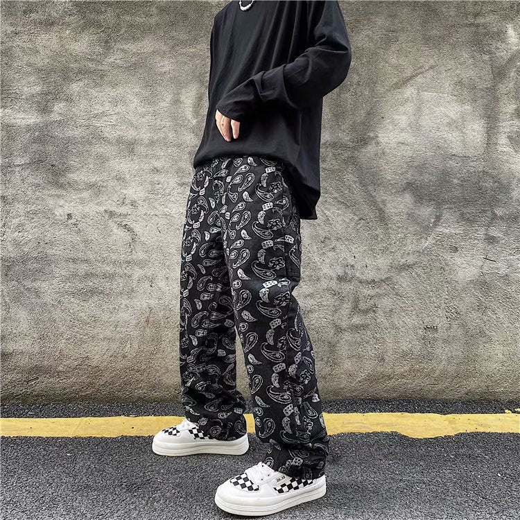 Jeans men's trendy straight leg loose Japanese pants trend Korean wide leg - 𝐃𝐔𝐕𝐋𝐀𝐒𝐇𝐎𝐏