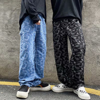 Jeans men's trendy straight leg loose Japanese pants trend Korean wide leg - 𝐃𝐔𝐕𝐋𝐀𝐒𝐇𝐎𝐏
