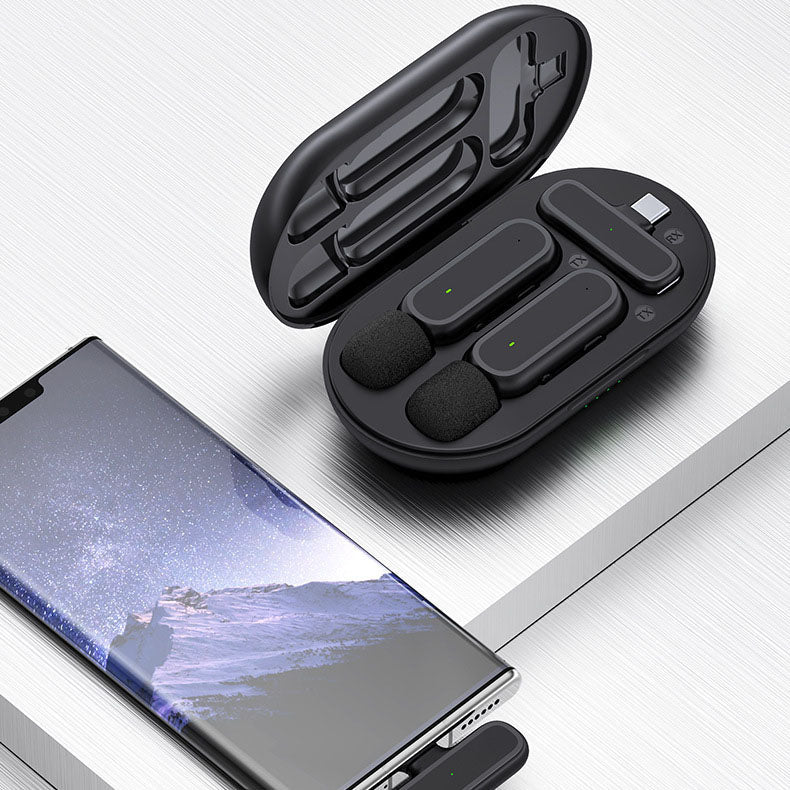 K61 wireless microphone lavalier with charging chamber video capture Tiktok live broadcast noise reduction mini microphone - 𝐃𝐔𝐕𝐋𝐀𝐒𝐇𝐎𝐏