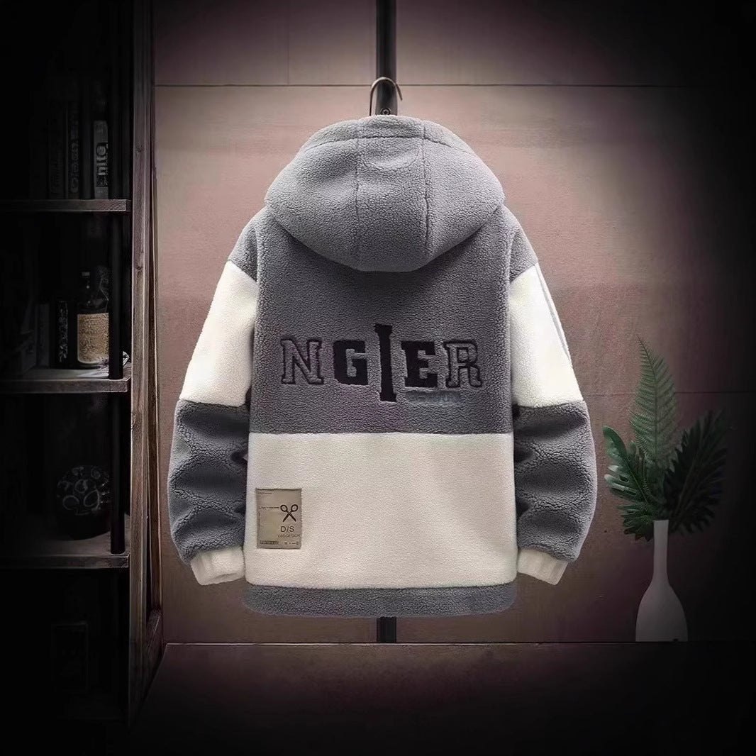 Lamblet loose cotton padded thick jacket for men's wear - 𝐃𝐔𝐕𝐋𝐀𝐒𝐇𝐎𝐏