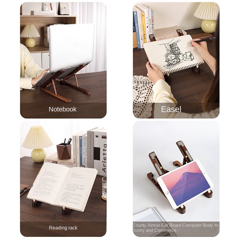 Laptop Stand Desktop Riser Elevated Ventilated Base Vertical Creative Storage Wooden Shelf - 𝐃𝐔𝐕𝐋𝐀𝐒𝐇𝐎𝐏