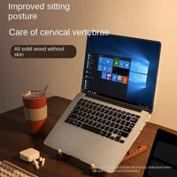 Laptop Stand Desktop Riser Elevated Ventilated Base Vertical Creative Storage Wooden Shelf - 𝐃𝐔𝐕𝐋𝐀𝐒𝐇𝐎𝐏
