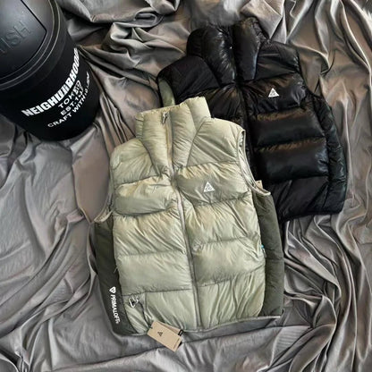 Lightweight Puffy Hooded Cotton Jacket Outerwear Bread Style Color Block Outdoor Sports Spring Autumn Season Men's Cotton Vest - 𝐃𝐔𝐕𝐋𝐀𝐒𝐇𝐎𝐏