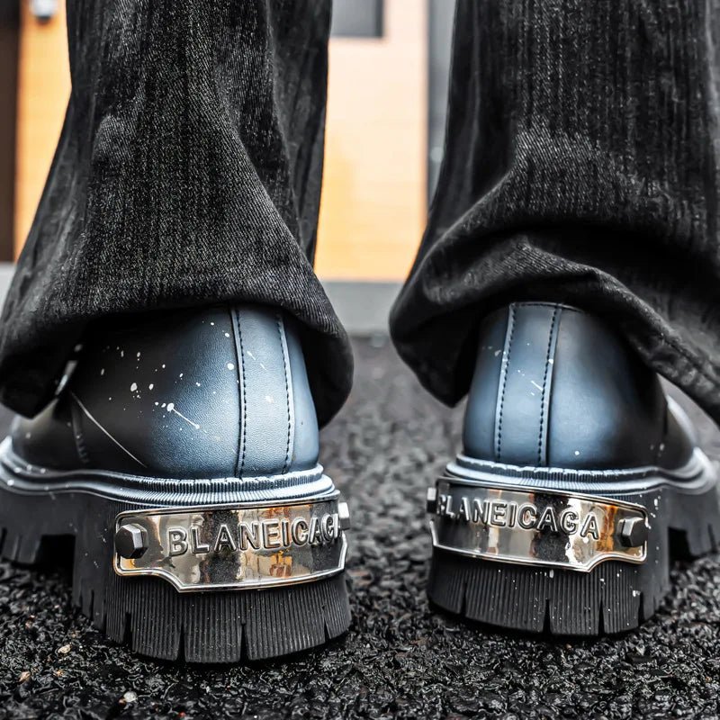 Luxurious Autumn Derby Shoes Men's Paris round Toe Heightening Outdoor Leather Shoes Fashionable Thick Bottom Workwear - 𝐝𝐮𝐯𝐥𝐚𝐬𝐡𝐨𝐩.𝐜𝐨𝐦