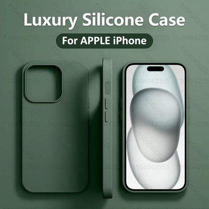 Luxury Liquid Silicone Phone Case for APPLE iPhone 11 13 12 14 15 16 Pro Max Cases for iPhone 15 Plus Shockproof Protector Cover - 𝐃𝐔𝐕𝐋𝐀𝐒𝐇𝐎𝐏