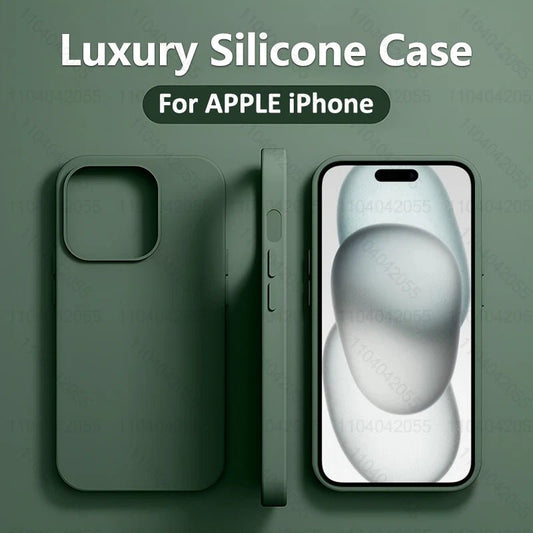 Luxury Liquid Silicone Phone Case for APPLE iPhone 11 13 12 14 15 16 Pro Max Cases for iPhone 15 Plus Shockproof Protector Cover - 𝐃𝐔𝐕𝐋𝐀𝐒𝐇𝐎𝐏