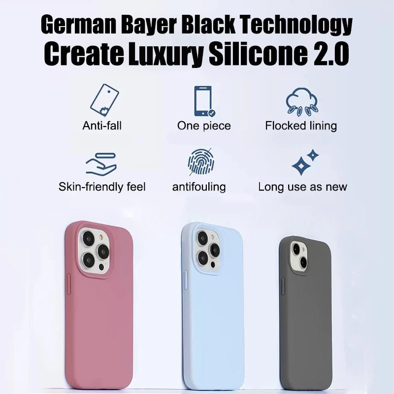 Luxury Liquid Silicone Phone Case for APPLE iPhone 11 13 12 14 15 16 Pro Max Cases for iPhone 15 Plus Shockproof Protector Cover - 𝐃𝐔𝐕𝐋𝐀𝐒𝐇𝐎𝐏