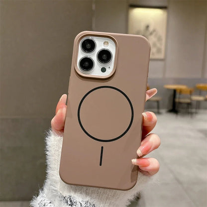 Luxury Skin Feel Original For Magsafe Phone Case For iPhone 17 16 Pro Max 15 14 13 12 Plus Wireless Charger Funda Silicone Cover - 𝐃𝐔𝐕𝐋𝐀𝐒𝐇𝐎𝐏