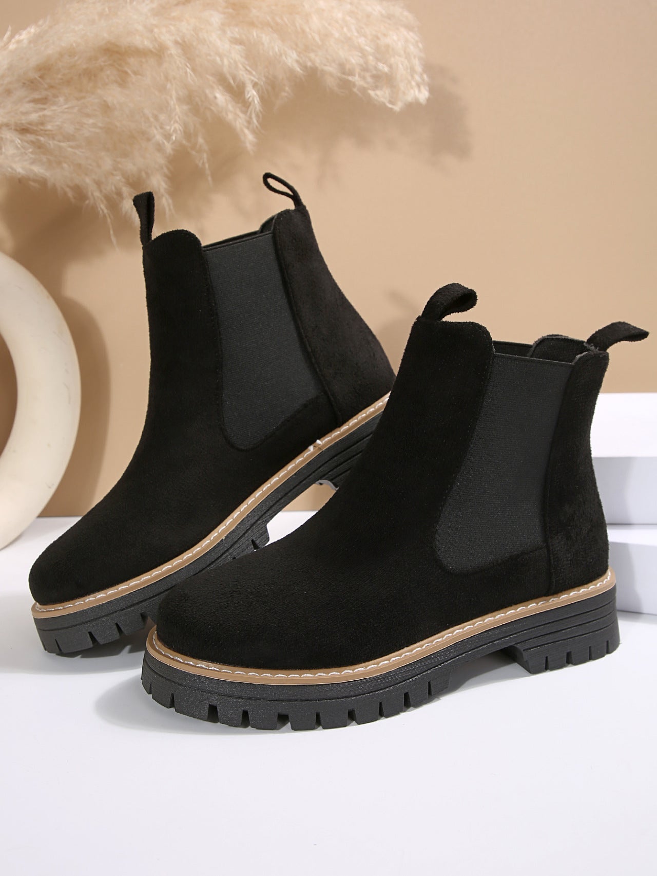 Matte Martin boots round toe oversized shoes - 𝐝𝐮𝐯𝐥𝐚𝐬𝐡𝐨𝐩.𝐜𝐨𝐦