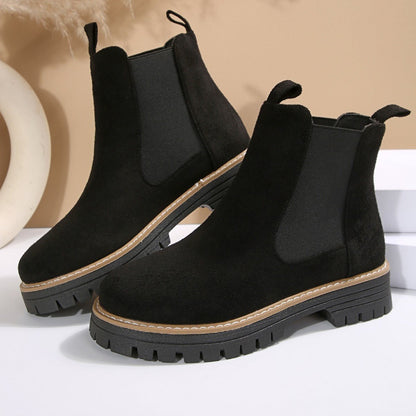 Matte Martin boots round toe oversized shoes - 𝐝𝐮𝐯𝐥𝐚𝐬𝐡𝐨𝐩.𝐜𝐨𝐦