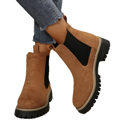 Matte Martin boots round toe oversized shoes - 𝐝𝐮𝐯𝐥𝐚𝐬𝐡𝐨𝐩.𝐜𝐨𝐦