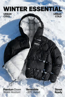 Men Puffer Jacket Reversible Down Coat Black Hooded Winter Thick Warm Waterproof Windproof Outdoor Casual Oversize Parkas Y2K - 𝐃𝐔𝐕𝐋𝐀𝐒𝐇𝐎𝐏