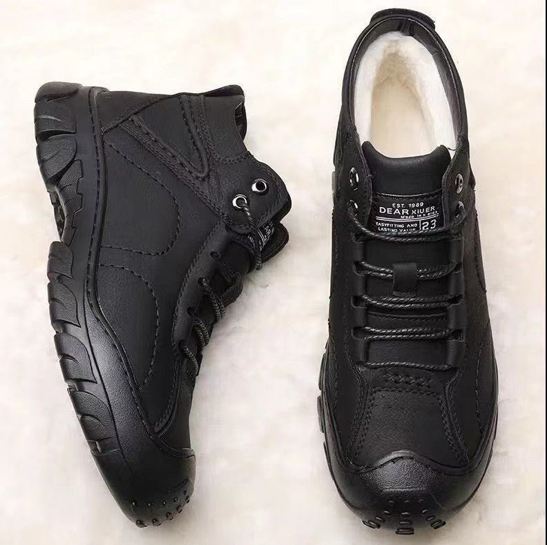 Men's cotton shoes men's winter new style snow boots with fleece insulation casual sports shoes men's outdoor hiking shoes - 𝐃𝐔𝐕𝐋𝐀𝐒𝐇𝐎𝐏
