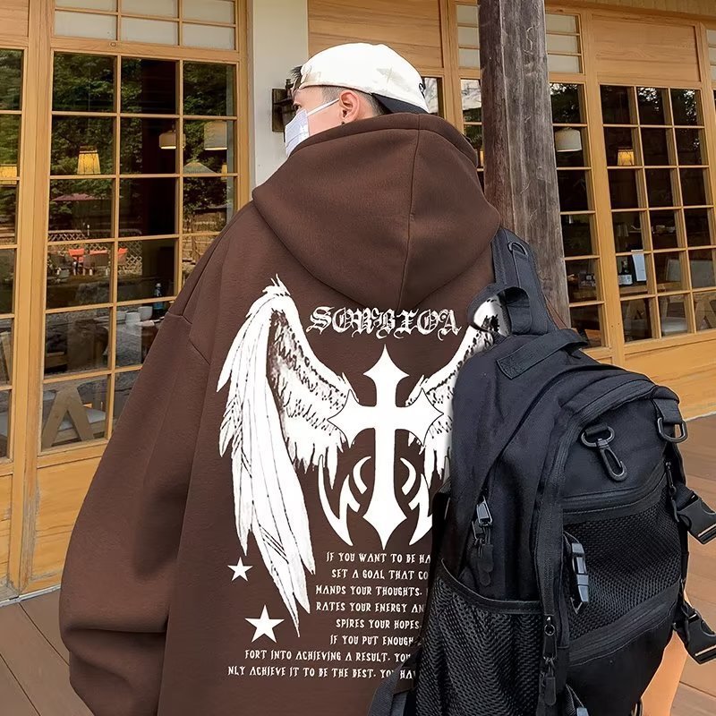 Men's Cross Wings Trendy Loose Lazy Style Casual Hoodie Jacket - 𝐝𝐮𝐯𝐥𝐚𝐬𝐡𝐨𝐩.𝐜𝐨𝐦