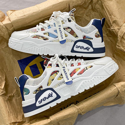 Men's mesh breathable board shoes men's thick soled fashionable cartoon sports and leisure shoes - 𝐝𝐮𝐯𝐥𝐚𝐬𝐡𝐨𝐩.𝐜𝐨𝐦