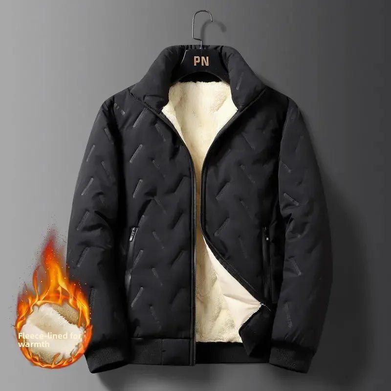 Men's Open Cardigan Lamb Velvet Winter Jacket Outdoor Casual Warm Waterproof Loose Fit Large Size Cotton Coat for Men - 𝐃𝐔𝐕𝐋𝐀𝐒𝐇𝐎𝐏