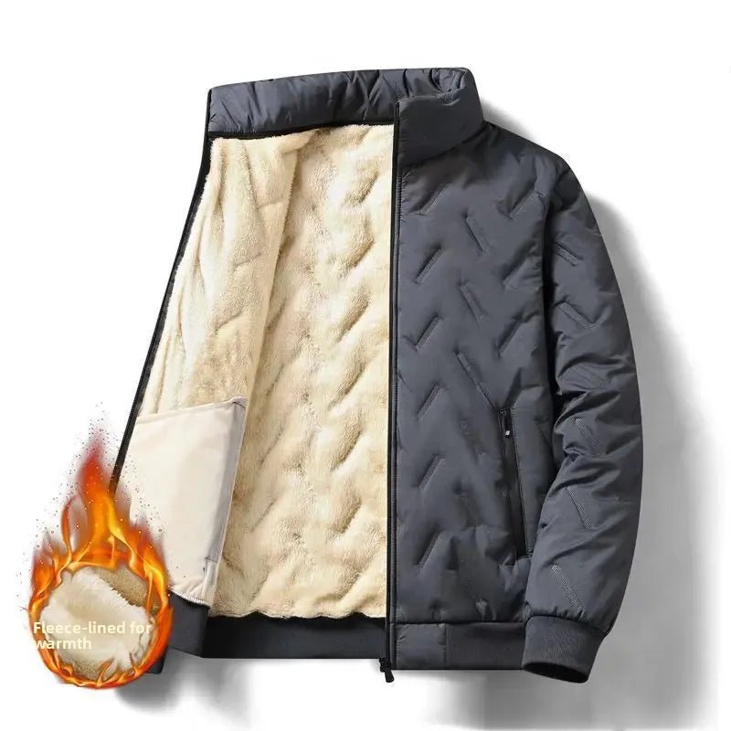 Men's Open Cardigan Lamb Velvet Winter Jacket Outdoor Casual Warm Waterproof Loose Fit Large Size Cotton Coat for Men - 𝐃𝐔𝐕𝐋𝐀𝐒𝐇𝐎𝐏