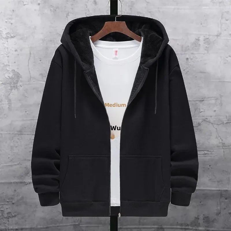 Men's Open Cardigan Lamb Velvet Winter Jacket Outdoor Casual Warm Waterproof Loose Fit Large Size Cotton Coat for Men - 𝐃𝐔𝐕𝐋𝐀𝐒𝐇𝐎𝐏