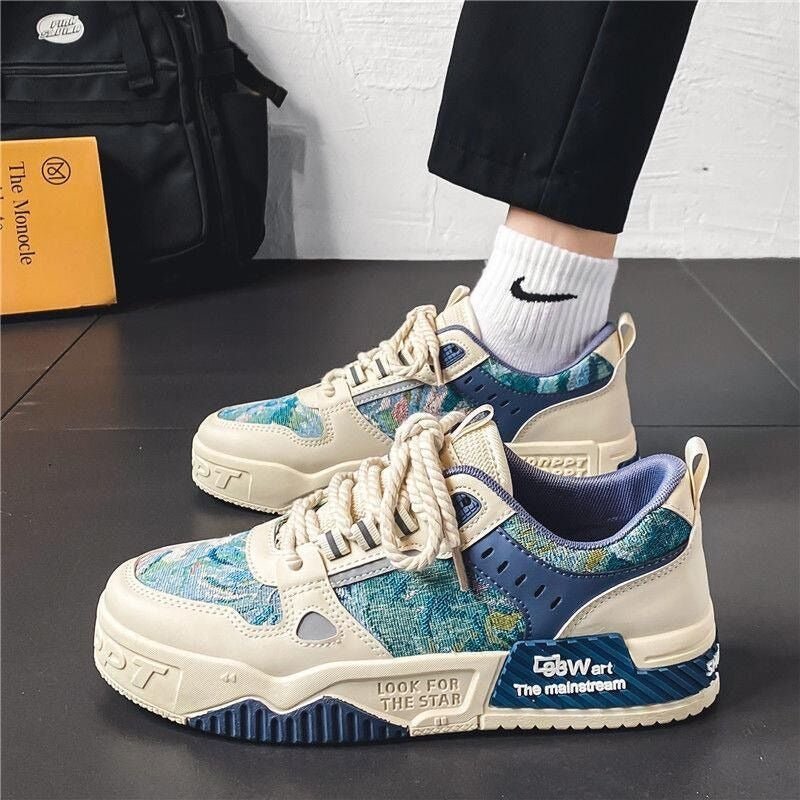 Men's shoes, new breathable canvas shoes, trendy and versatile thick soles, sports and leisure board shoes, dad shoes, men's - 𝐃𝐔𝐕𝐋𝐀𝐒𝐇𝐎𝐏