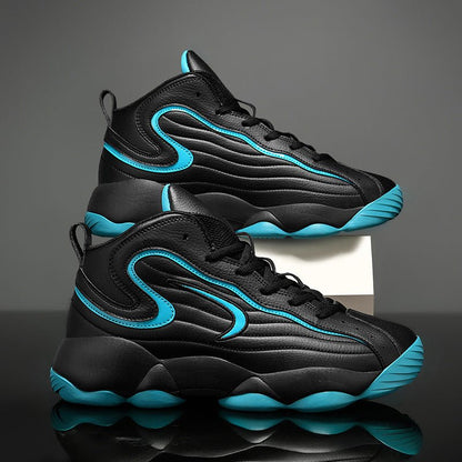 Men's sports shoes with leather surface, trendy shoes, Korean version, fashionable basketball shoes - 𝐝𝐮𝐯𝐥𝐚𝐬𝐡𝐨𝐩.𝐜𝐨𝐦