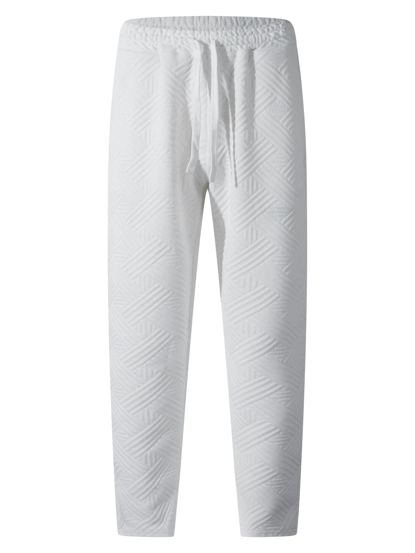 Men's sporty casual trousers, fashionable jacquard elastic waist street pants, solid - color loose all - season pants - 𝐝𝐮𝐯𝐥𝐚𝐬𝐡𝐨𝐩.𝐜𝐨𝐦