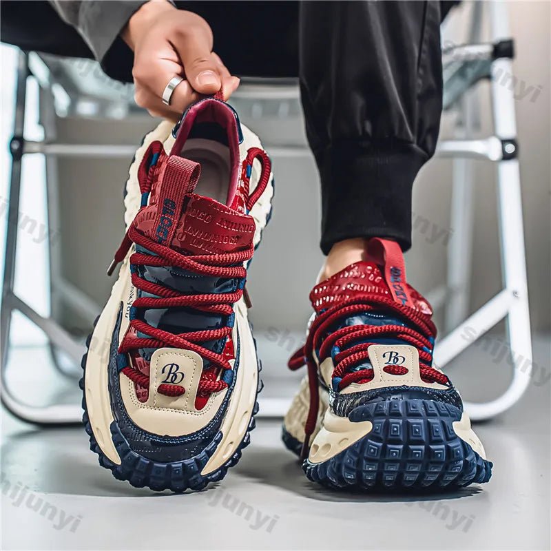 Men's White Sneakers Autumn Winter Fashion Cross Tied Non Slip Casual Shoes Comfortable Outdoor Height Increase Vulcanized Shoes - 𝐃𝐔𝐕𝐋𝐀𝐒𝐇𝐎𝐏