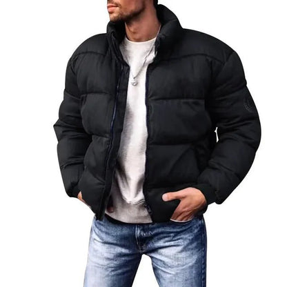 Men's Winter Cotton Jacket with Stand Up Collar and Casual JacketsThick Zipper Coat Parkas - 𝐃𝐔𝐕𝐋𝐀𝐒𝐇𝐎𝐏