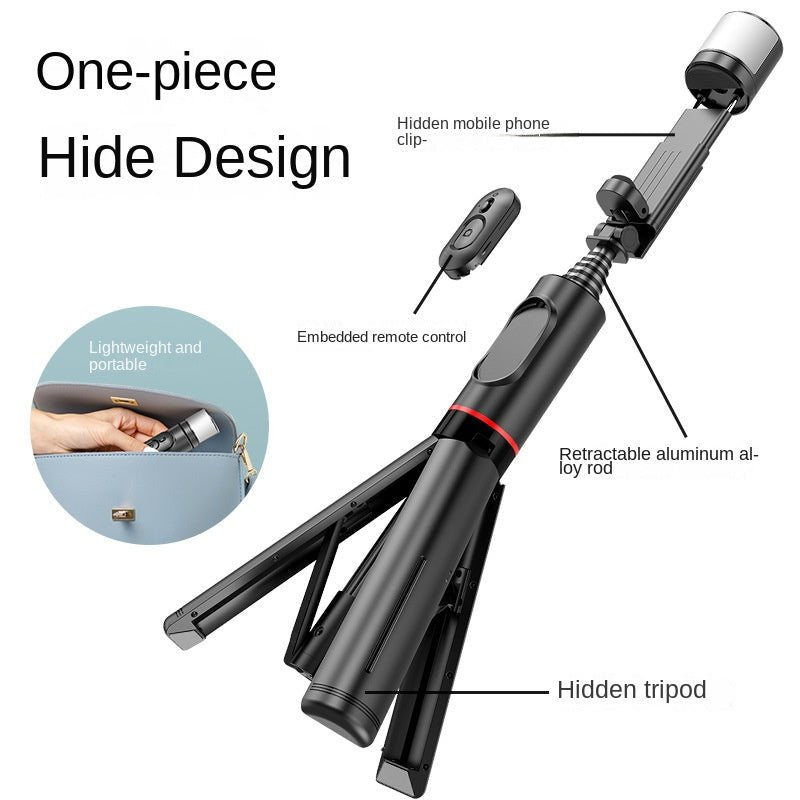 Mobile Phone Bluetooth Selfie Stick with Rotating Fill Light and Hidden Tripod Live Streaming Stand - 𝐝𝐮𝐯𝐥𝐚𝐬𝐡𝐨𝐩.𝐜𝐨𝐦