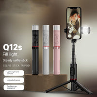 Mobile Phone Bluetooth Selfie Stick with Rotating Fill Light and Hidden Tripod Live Streaming Stand - 𝐝𝐮𝐯𝐥𝐚𝐬𝐡𝐨𝐩.𝐜𝐨𝐦