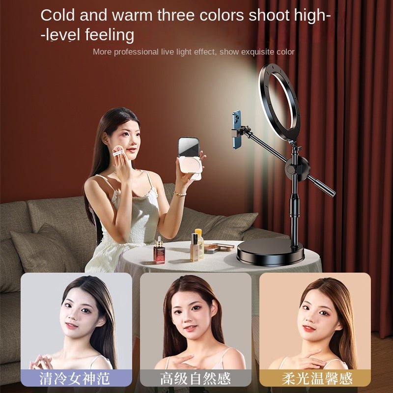 Mobile Phone Overhead Shooting Stand for Food Photography, Drawing, and Live Streaming - Adjustable Dual - Camera Position Desktop Phone Holder with Fill Light - 𝐝𝐮𝐯𝐥𝐚𝐬𝐡𝐨𝐩.𝐜𝐨𝐦